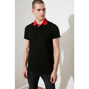 Trendyol Black Male Slim Fit Short Sleeve Polo Neck T-shirt