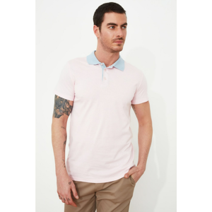 Trendyol Pink Men Slim Fit Short Sleeve Polo Neck T-shirt