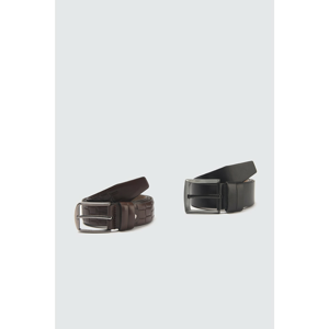 Trendyol Black and Brown Male 2-Piece Artificial Leather Belt