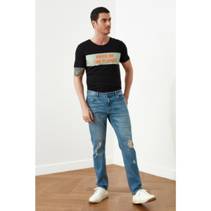 Trendyol Indigo Male Destroyer Straight Fit Jeans
