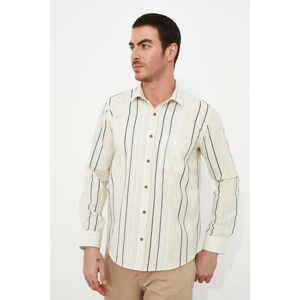 Trendyol White Male Regular Fit Shirt Collar Long Sleeve Shirt