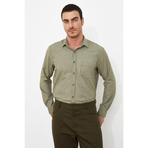 Trendyol Green Men's Shirt Collar Single Pocket Regular Shirt