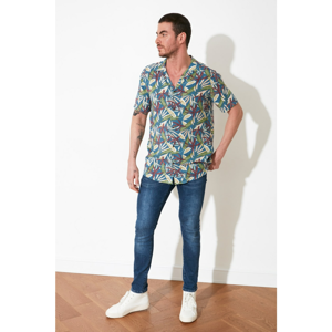 Trendyol Multicolored Men's Regular Fit Apaş Collar Short Sleeve Shirt