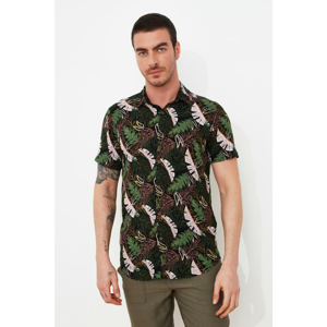 Trendyol Green Men's Regular Fit Shirt Collar Short Sleeve Shirt