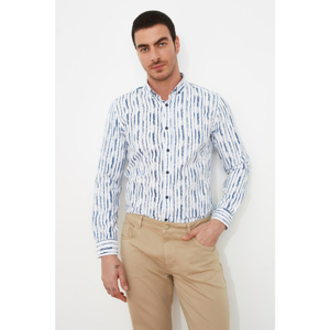 Trendyol White Male Slim Fit Printed Button Collar Shirt