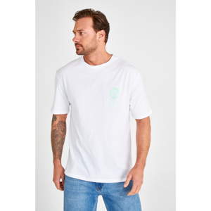 Trendyol White Men's Back Printed Plentiful T-Shirt