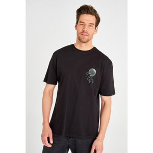 Trendyol Black Men's Printed Oversize T-Shirt