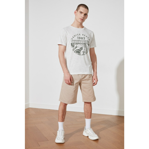 Trendyol White Male Printed Slim Fit T-Shirt