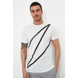 Trendyol White Male Printed Slim Fit T-Shirt