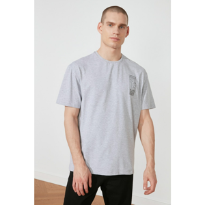 Trendyol Grey Men's Printed T-Shirt