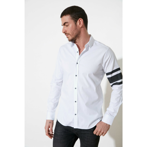 Trendyol White Male Slim Fit Shirt Collar Printed Shirt