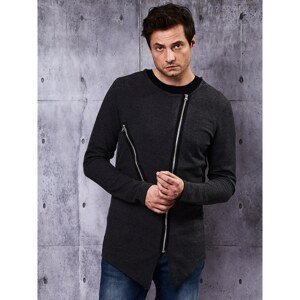 Dark gray men's sweatshirt with zippers
