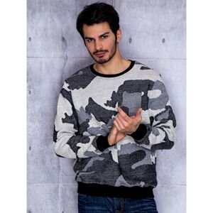 Men's black sweatshirt with a military pattern