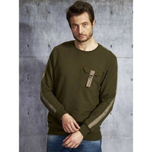 Men's khaki sweatshirt with a pocket