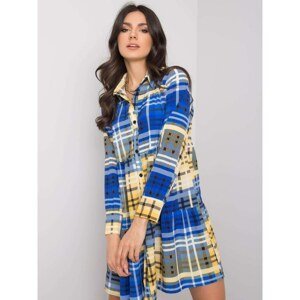 Blue and yellow plaid dress with a frill