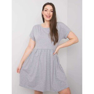 Larger gray melange cotton dress