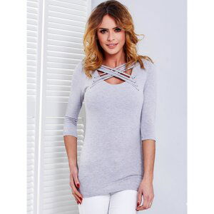 Light gray blouse with thin stripes