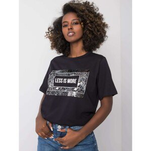 Black women&#39;s t-shirt with an inscription