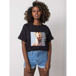 Black women&#39;s t-shirt with a print