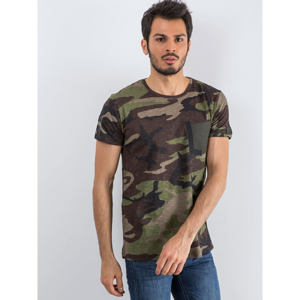 Men's khaki camo pattern T-shirt