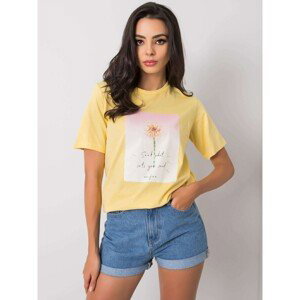 Yellow women's T-shirt with print