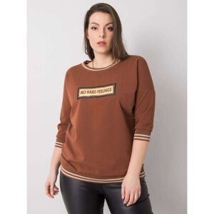 Plus size brown cotton sweatshirt