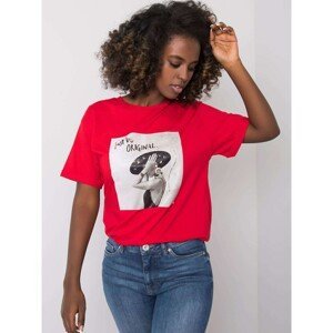 Women&#39;s red cotton t-shirt