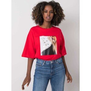 Women&#39;s red cotton t-shirt