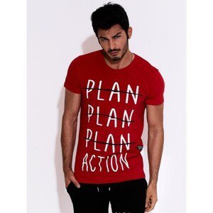 Red men's T-shirt with a motivational print