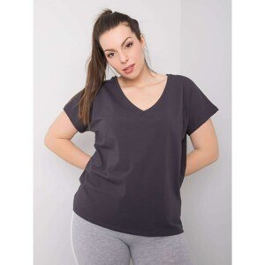 Women's V-shirt with graphic V-neck in oversized sizes