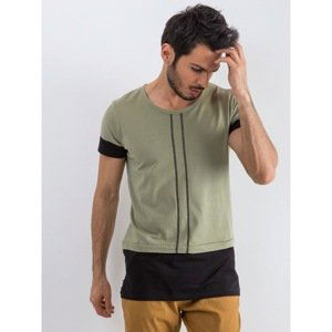 Men's khaki t-shirt with insets