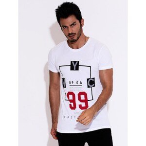 Men's white T-shirt with a text print