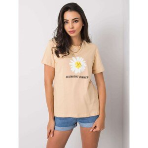 Beige Women's Cotton T-Shirt