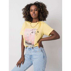 Yellow women's T-shirt with print