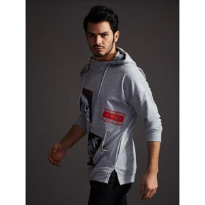 Gray men's hooded sweatshirt