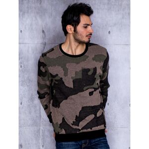 Green military pattern men's sweatshirt