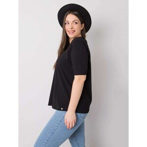 Women's black cotton t-shirt larger size