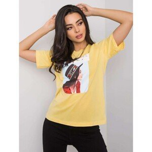 Yellow women's T-shirt with print