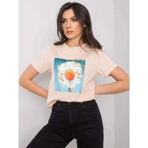 Women's salmon cotton t-shirt