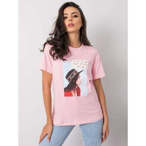 Women's pink T-shirt with print