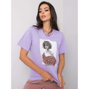 Purple cotton t-shirt with an applique