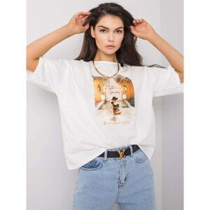 White cotton T-shirt with print