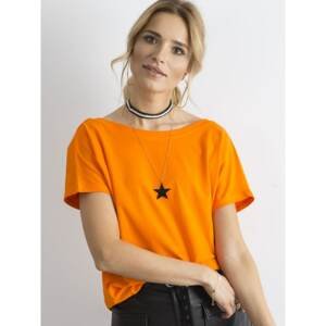 Orange T-shirt with back neckline