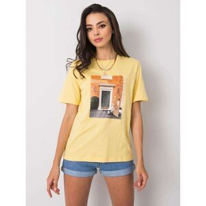 Yellow T-shirt with fashionable print