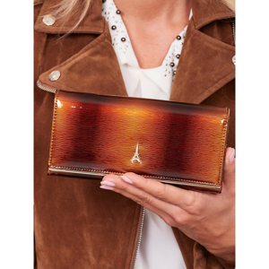 Patent leather brown wallet