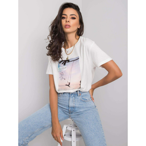 White cotton t-shirt with a print