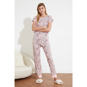 Trendyol Powder Printed Knitted Pyjama Set