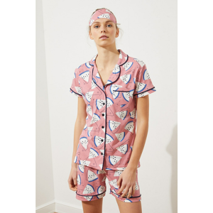 Trendyol Rose Dry Printed Knitted Pyjama Set
