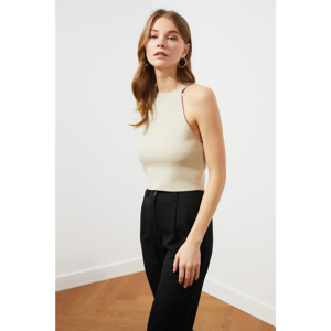 Trendyol Stone Halter Collar Knitwear Blouse