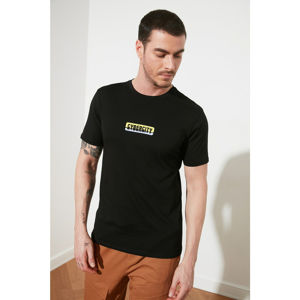 Trendyol Black Men's Short Sleeves Regular Fit Printed T-Shirt